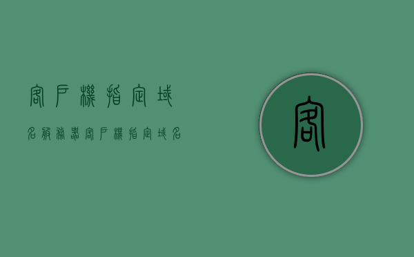 客户机指定域名服务器（客户机指定域名服务器怎么设置），客户机域名服务器设置指南，如何指定域名服务器