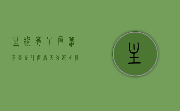 主机亮了屏幕不亮是什么原因分析（主机亮了屏幕不亮是什么原因分析图），主机亮屏幕不亮原因解析，故障排查与图解指南，主机亮屏幕不亮故障排除图解，原因解析与排查指南