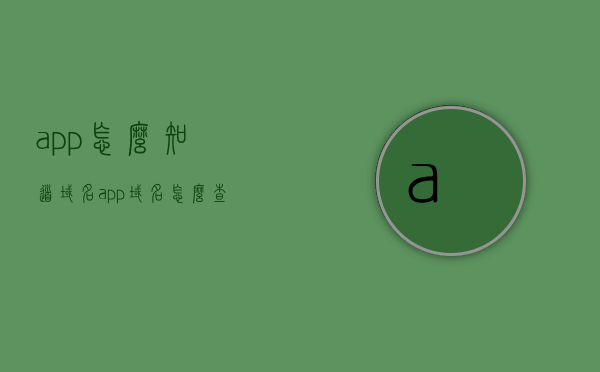 app怎么知道域名（app域名怎么查询），App如何识别与查询域名？解析域名获取方法揭秘！