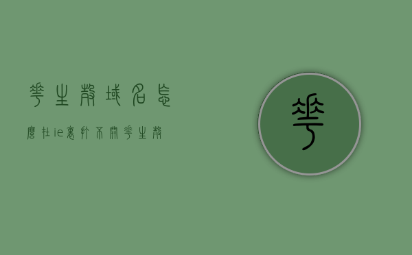 花生壳域名怎么在ie里打不开（花生壳域名怎么在ie里打不开了），花生壳域名在IE中无法访问的解决方法，花生壳域名在IE无法访问问题及解决方法，花生壳域名在IE无法访问的解决方法与问题分析