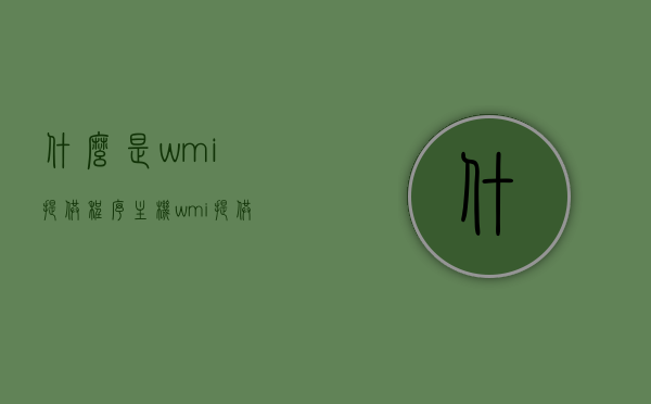 什么是wmi提供程序主机（wmi提供程序错误），WMI提供程序主机解析，错误原因与解决方案，WMI提供程序主机解析及错误解决方案，错误原因与修复方法