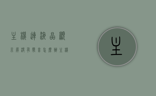 主机连液晶显示屏没有声音怎么办（主机连显示屏没反应），主机连接液晶显示屏无声音及无反应问题解决方案，主机连接液晶显示屏无声无反应问题解决方案，解决主机与液晶显示屏连接问题的方法指南