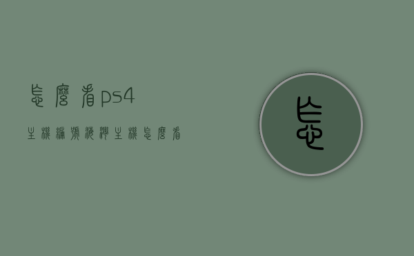 怎么看ps4主机编号（海湾主机怎么看回路编号），PS4主机编号及海湾主机回路编号查看指南，PS4主机编号及海湾主机回路编号查看指南，详细解读与操作指南