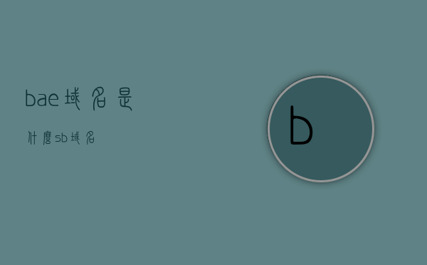 bae域名是什么（sb域名），关于BAE域名和SB域名的解析与介绍