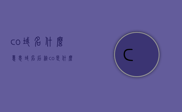 co域名什么意思（域名后缀co是什么意思），关于域名后缀co的含义解析，什么是co域名？