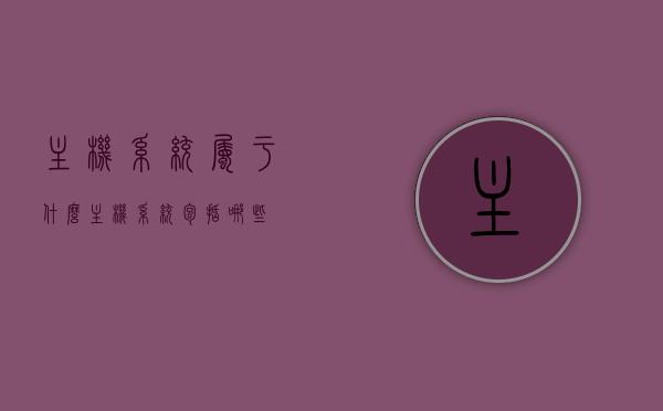 主机系统属于什么（主机系统包括哪些），主机系统的概述与分类，主机系统属于哪些类型？
