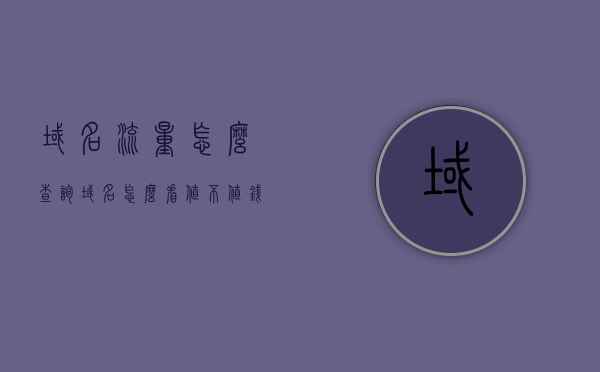 域名流量怎么查询（域名怎么看值不值钱），如何查询域名流量与评估域名价值？