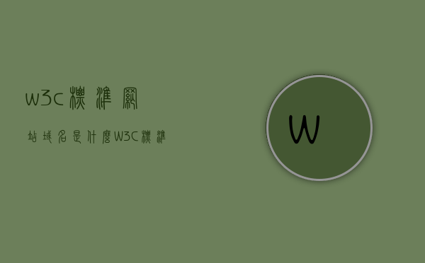 w3c标准网站域名是什么（W3C标准是什么），W3C标准网站域名解析及标准概述